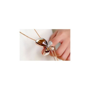 Necklace with Yellow Jewelry Glass & CZ 