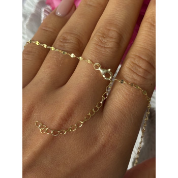 925 Sterling Silver Gold Plated Cz Necklace Length 16/18 inch