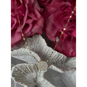 925 Sterling Silver Gold Plated Cz Necklace Length 16/18 inch