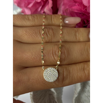 925 Sterling Silver Gold Plated Cz Necklace Length 16/18 inch