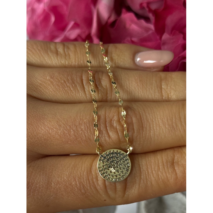 925 Sterling Silver Gold Plated Cz Necklace Length 16/18 inch