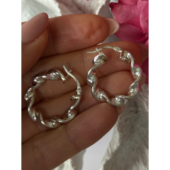 Elegant Design 925 Sterling Silver Hoop Earrings