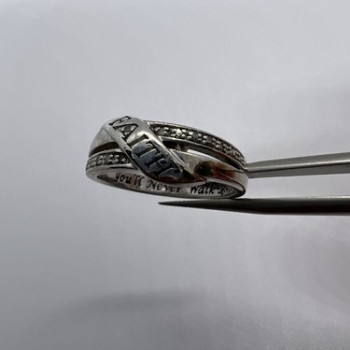 Vintage 925 Sterling Silver Colorless Sapphire Ring Size 7