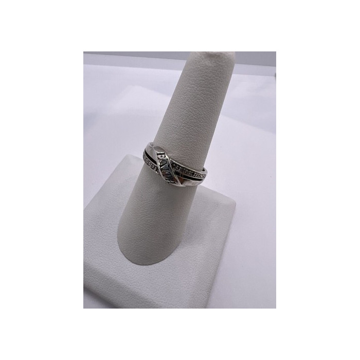 925 Sterling Silver Colorless Sapphire Ring Size 7