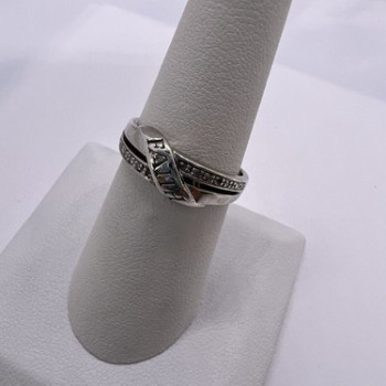 Vintage 925 Sterling Silver Colorless Sapphire Ring Size 7