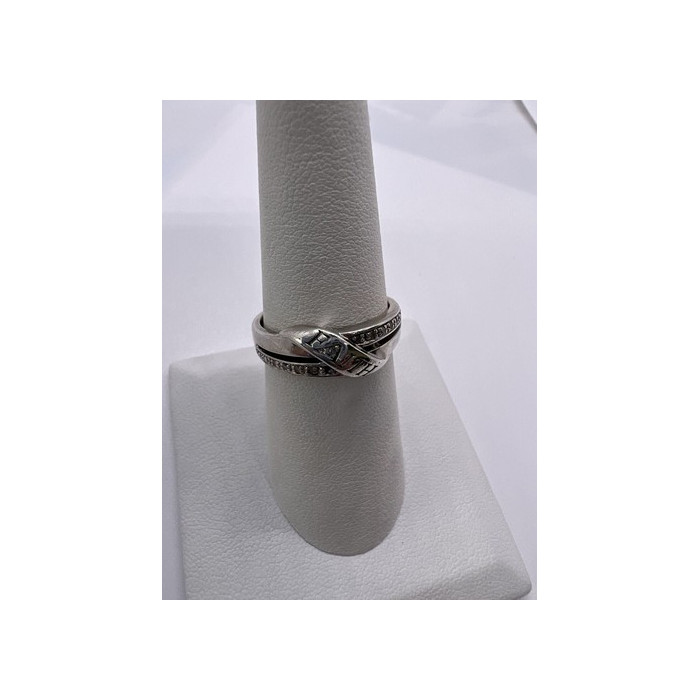 925 Sterling Silver Colorless Sapphire Ring Size 7