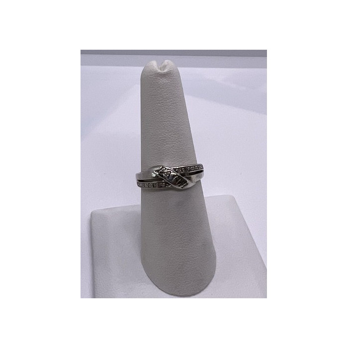 925 Sterling Silver Colorless Sapphire Ring Size 7