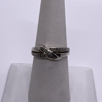 Vintage 925 Sterling Silver Colorless Sapphire Ring Size 7