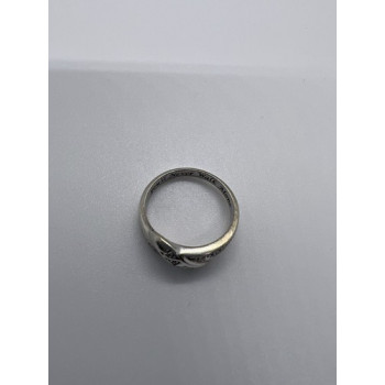 925 Sterling Silver Colorless Sapphire Ring Size 7