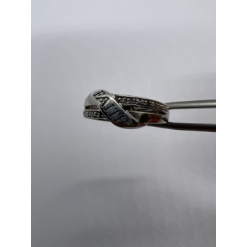 925 Sterling Silver Colorless Sapphire Ring Size 7