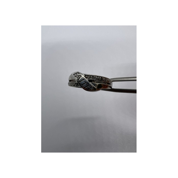 925 Sterling Silver Colorless Sapphire Ring Size 7