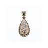 925 Sterling Silver CZ & Marcasite Drop Pendant