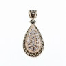 925 Sterling Silver CZ & Marcasite Drop Pendant