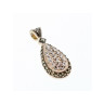 925 Sterling Silver CZ & Marcasite Drop Pendant