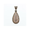 925 Sterling Silver CZ & Marcasite Drop Pendant
