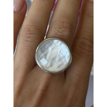 925 Sterling Silver Abalone Ring Size 10