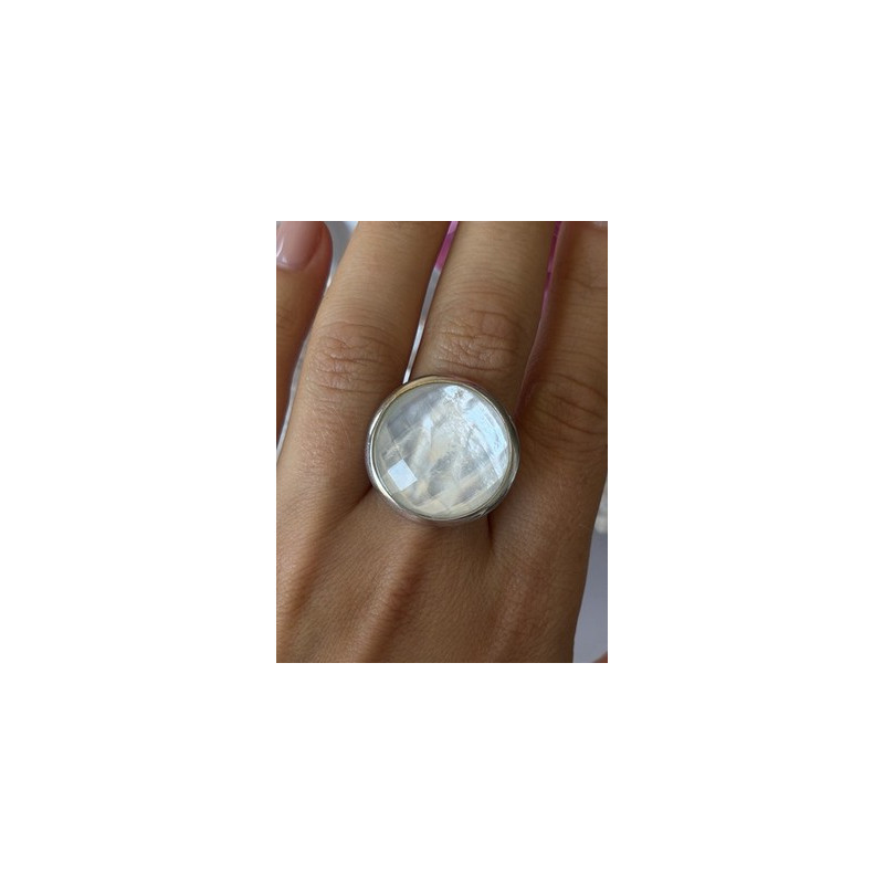 925 Sterling Silver Abalone Ring Size 10