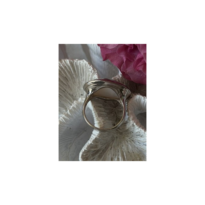 925 Sterling Silver Abalone Ring Size 10