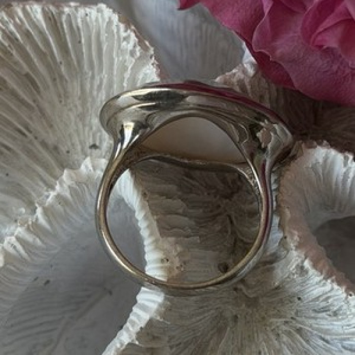 925 Sterling Silver Abalone Ring Size 10