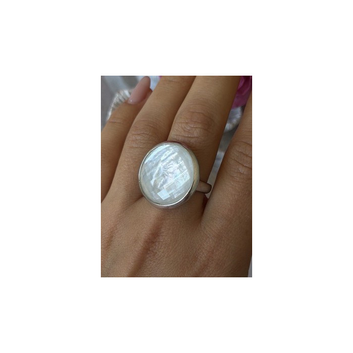 925 Sterling Silver Abalone Ring Size 10