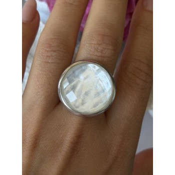 925 Sterling Silver Abalone Ring Size 10