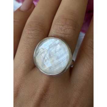 925 Sterling Silver Abalone Ring Size 10