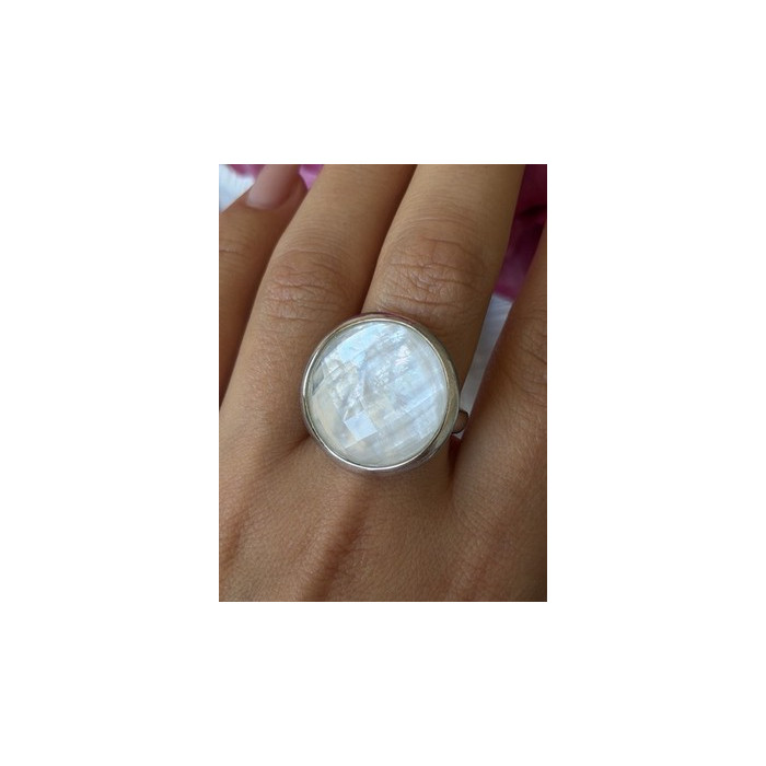 925 Sterling Silver Abalone Ring Size 10