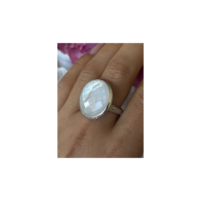 925 Sterling Silver Abalone Ring Size 10