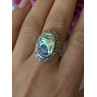 Vintage 925 Sterling Silver Abalone & Marcasite Ring Size 9