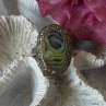 Vintage 925 Sterling Silver Abalone & Marcasite Ring Size 9