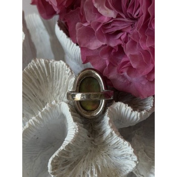 Vintage 925 Sterling Silver Abalone & Marcasite Ring Size 9