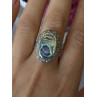 Vintage 925 Sterling Silver Abalone & Marcasite Ring Size 9