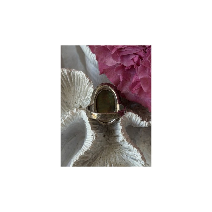 Vintage 925 Sterling Silver Abalone & Marcasite Ring Size 9