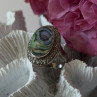 Vintage 925 Sterling Silver Abalone & Marcasite Ring Size 9