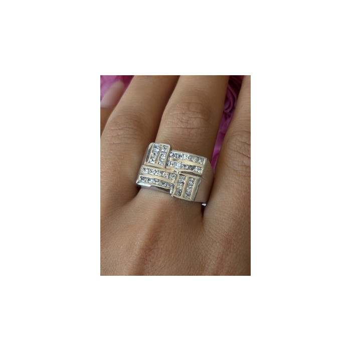 Elegant Design 925 Sterling Silver Beryl Ring Size 10