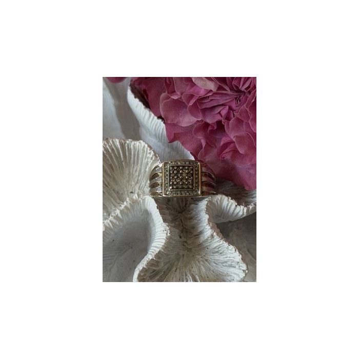 Mens 925 Sterling Silver White & Brown Tourmaline Ring Size 10.5