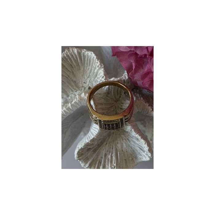 Mens 925 Sterling Silver White & Brown Tourmaline Ring Size 10.5