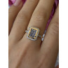 925 Sterling Silver Gold Plated Tanzanite & Beryl Ring Size 8