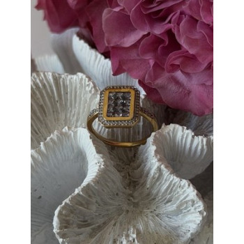 925 Sterling Silver Gold Plated Tanzanite & Beryl Ring Size 8