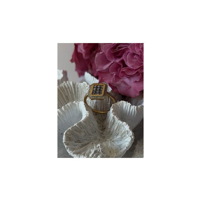 925 Sterling Silver Gold Plated Tanzanite & Beryl Ring Size 8