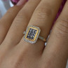 925 Sterling Silver Gold Plated Tanzanite & Beryl Ring Size 8