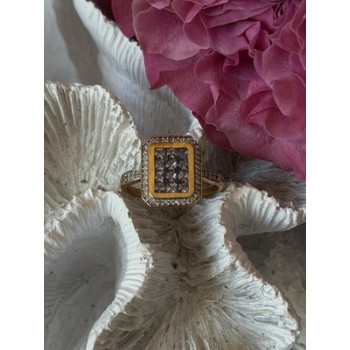 925 Sterling Silver Gold Plated Tanzanite & Beryl Ring Size 8