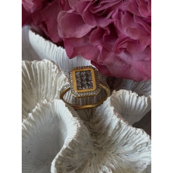 925 Sterling Silver Gold Plated Tanzanite & Beryl Ring Size 8