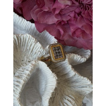 925 Sterling Silver Gold Plated Tanzanite & Beryl Ring Size 8