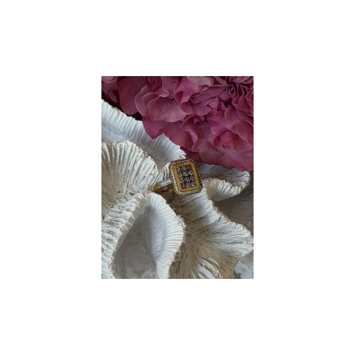 925 Sterling Silver Gold Plated Tanzanite & Beryl Ring Size 8