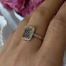 925 Sterling Silver Gold Plated Tanzanite & Beryl Ring Size 8