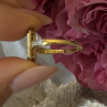925 Sterling Silver Gold Plated Tanzanite & Beryl Ring Size 8
