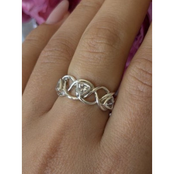 Deb Guyot 925 Sterling Silver White Topaz Band Ring Size 7