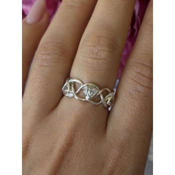 Deb Guyot 925 Sterling Silver White Topaz Band Ring Size 7