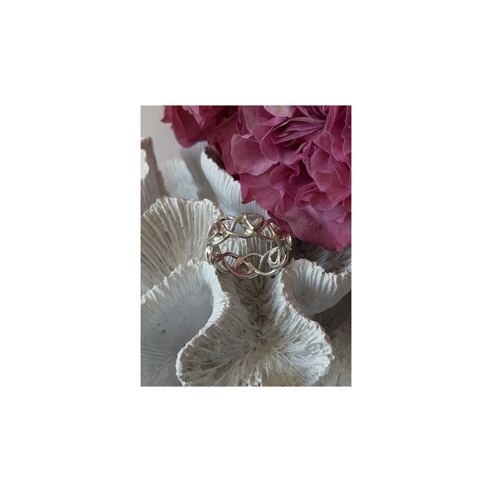 Deb Guyot 925 Sterling Silver White Topaz Band Ring Size 7